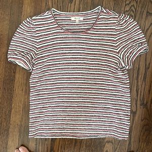 Madewell Superlight Jacquard Puff-Sleeve Tee in Stripe